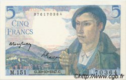 5 Francs BERGER FRANCE  1947 F.05.07 UNC