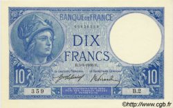 10 Francs MINERVE FRANCIA  1916 F.06.01 q.FDC