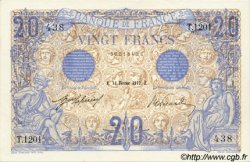 20 Francs BLEU FRANCIA  1912 F.10.02 AU+