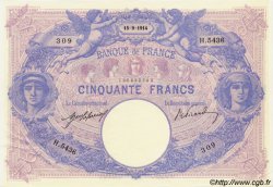 50 Francs BLEU ET ROSE FRANKREICH  1914 F.14.27 fST