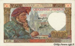 50 Francs JACQUES CŒUR FRANCIA  1940 F.19.03 q.FDC