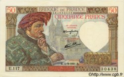 50 Francs JACQUES CŒUR FRANCIA  1941 F.19.14 q.FDC