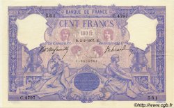 100 Francs BLEU ET ROSE FRANCIA  1907 F.21.22 SPL+