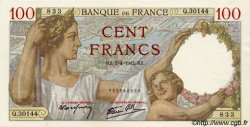100 Francs SULLY FRANCE  1942 F.26.69 UNC