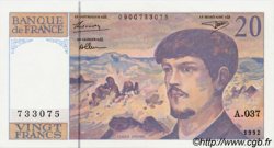 20 Francs DEBUSSY à fil de sécurité FRANKREICH  1992 F.66bis.03A37