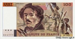 100 Francs DELACROIX imprimé en continu FRANCE  1990 F.69bis.01bD UNC