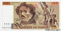 100 Francs DELACROIX uniface FRANCIA  1993 F.69bisU.08 EBC