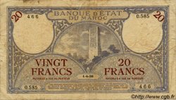 20 Francs MAROC  1926 P.12 pr.TB