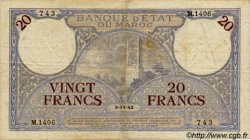 20 Francs MARUECOS  1942 P.18b BC+