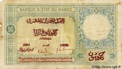 50 Francs MOROCCO  1929 P.19 VG
