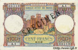 100 Francs MARUECOS  1948 P.45s EBC