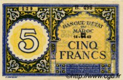 5 Francs MAROCCO  1943 P.33 FDC