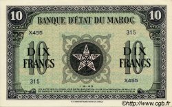 10 Francs MAROCCO  1943 P.25 AU
