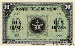 10 Francs MARUECOS  1944 P.25 FDC