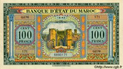 100 Francs MAROKKO  1943 P.27 VZ to fST