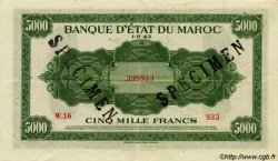 5000 Francs MARUECOS  1943 P.32s EBC