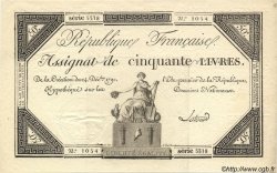 50 Livres FRANCE  1792 Laf.164 SUP à SPL