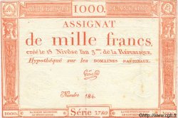 1000 Francs FRANKREICH  1795 Laf.175 fVZ