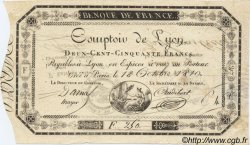 250 Francs Comptoir de Lyon FRANKREICH  1810 F.A07var. VZ+