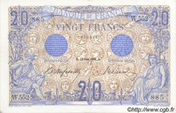 20 Francs BLEU FRANKREICH  1906 F.10.01 VZ+