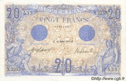 20 Francs BLEU FRANCE  1912 F.10.02 XF+