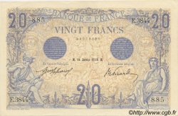 20 Francs BLEU FRANCE  1913 F.10.03 AU+