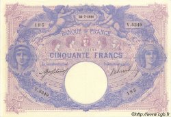 50 Francs BLEU ET ROSE FRANKREICH  1914 F.14.27 VZ+