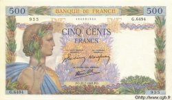 500 Francs LA PAIX FRANCIA  1942 F.32.38 q.FDC