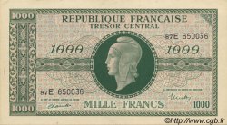 1000 Francs MARIANNE chiffres maigres FRANCIA  1945 VF.13.02 SPL+