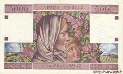 5000 Francs TRÉSOR PUBLIC FRANCE  1955 VF.36.00Sp UNC-