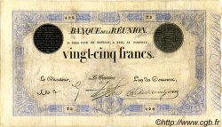 25 Francs REUNION ISLAND  1913 P.18 F+