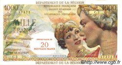 20 NF sur 1000 Francs Union Française REUNION  1967 P.55a UNC