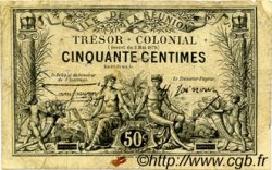 50 Centimes REUNION ISLAND  1879 K.456 VG