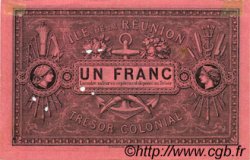 1 Franc REUNION ISLAND  1886 P.09var XF+