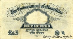 5 Rupees MAURITIUS  1937 P.22 fVZ