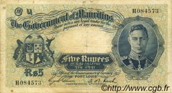 5 Rupees MAURITIUS  1937 P.22 F+