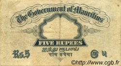 5 Rupees ISOLE MAURIZIE  1937 P.22 q.BB