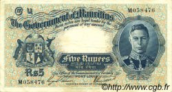 5 Rupees MAURITIUS  1937 P.22 VF