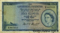 5 Rupees ISOLE MAURIZIE  1954 P.27 q.BB