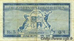 5 Rupees MAURITIUS  1954 P.27 VF