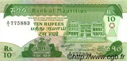 10 Rupees ISOLE MAURIZIE  1985 P.35b FDC