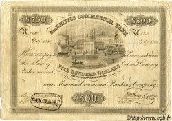 500 Dollars - 100 Pounds Sterling Annulé ÎLE MAURICE  1841 PS.129b TB+