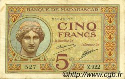 5 Francs MADAGASCAR  1926 P.035