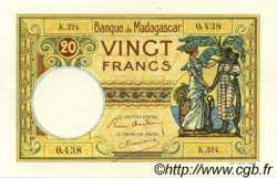 20 Francs MADAGASKAR  1937 P.037 fST