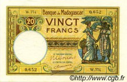 20 Francs MADAGASCAR  1948 P.037 SPL a AU
