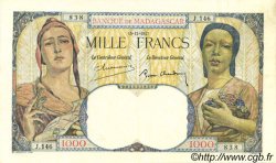 1000 Francs MADAGASCAR  1947 P.041 EBC
