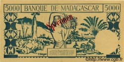 5000 Francs MADAGASCAR  1942 P.044s q.FDC