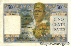 500 Francs MADAGASCAR  1954 P.047b XF