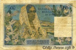500 Francs - 100 Ariary MADAGASCAR  1961 P.053 BC+
