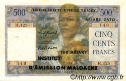 500 Francs - 100 Ariary MADAGASCAR  1961 P.053 SPL